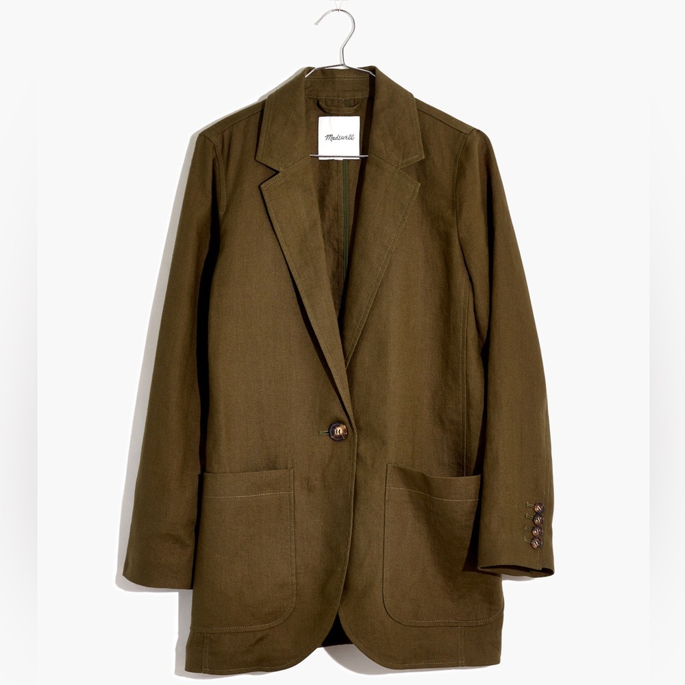 New! Madewell Linen Larsen Blazer | M